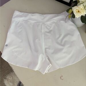 White lululemon fast and free shorts